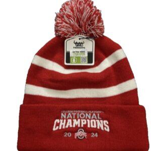 '2024 College Football National Champions  PomKnit Hat Ohio State Buckeyes